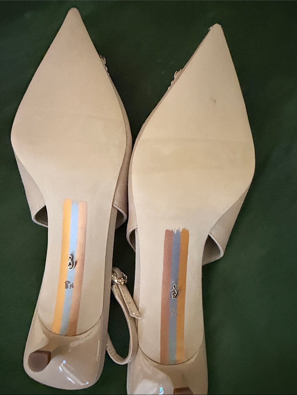 Sam Edelman Satin Pointed Slingback Flats with Crystal Buckle NWT size 8 - Picture 5 of 6